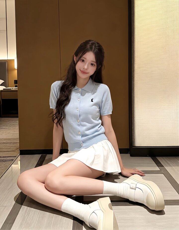 外贸单小兔刺绣针织短袖套装！💰79起