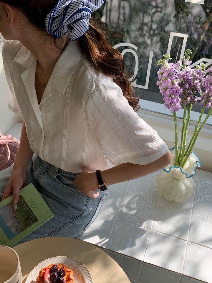 古巴领竖条纹衬衫套装！💰89起