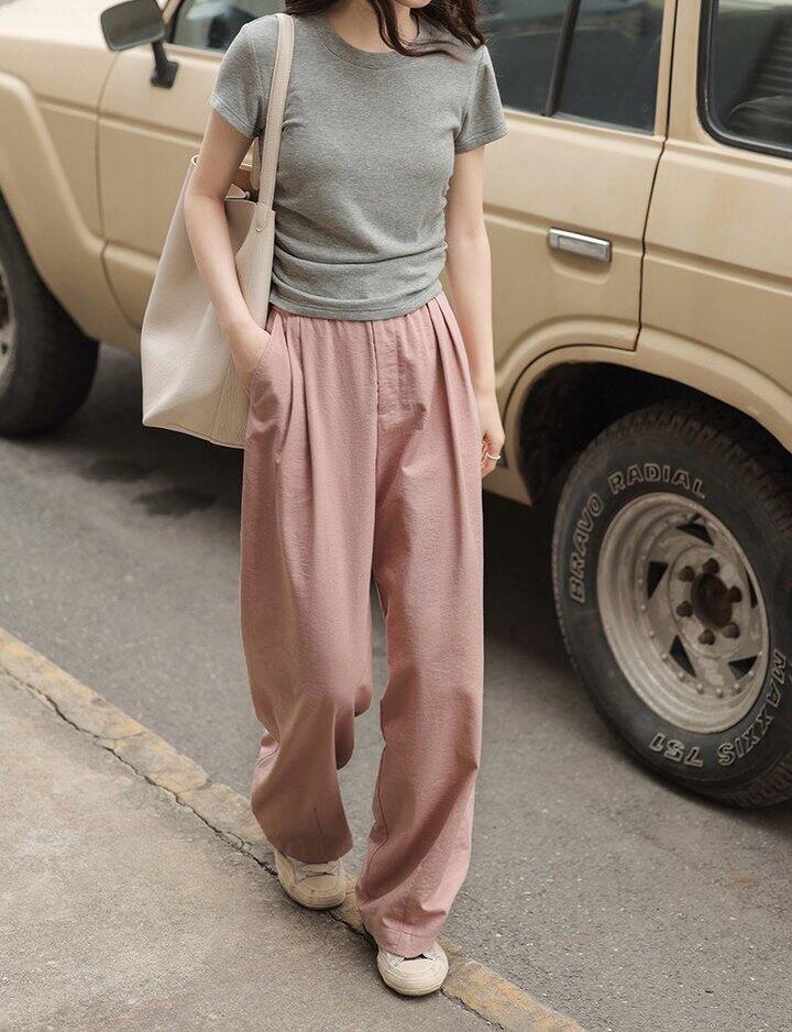 灰色t➕小粉/藏青裤套装！💰59起