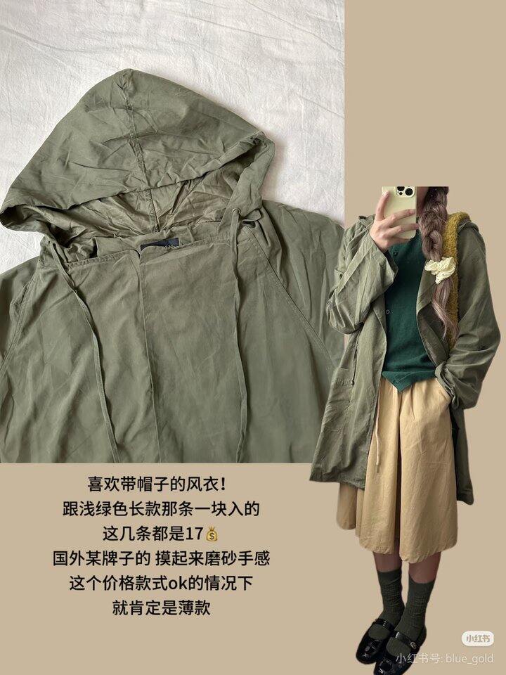 跟着书友买了17r的风衣后