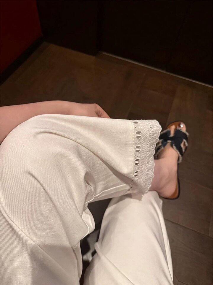 薄款莱赛尔蕾丝花边阔腿裤！💰109