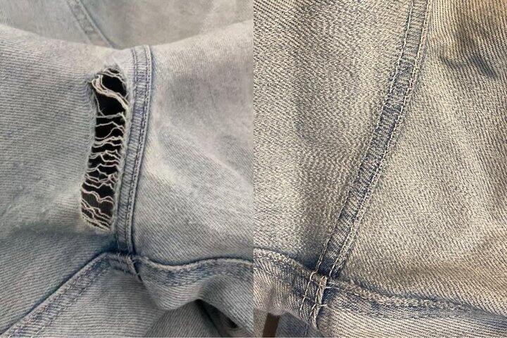 牛仔裤修补对比图，链接在上一条