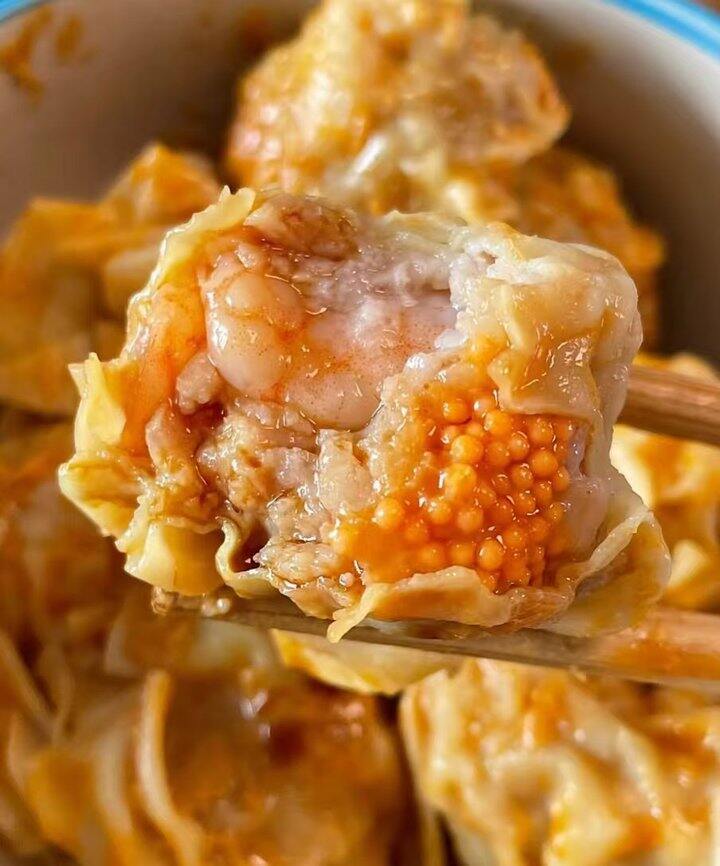 🍤秒14/盒‼️袁记鲜虾蟹籽云吞全家福，巨巨巨好吃！