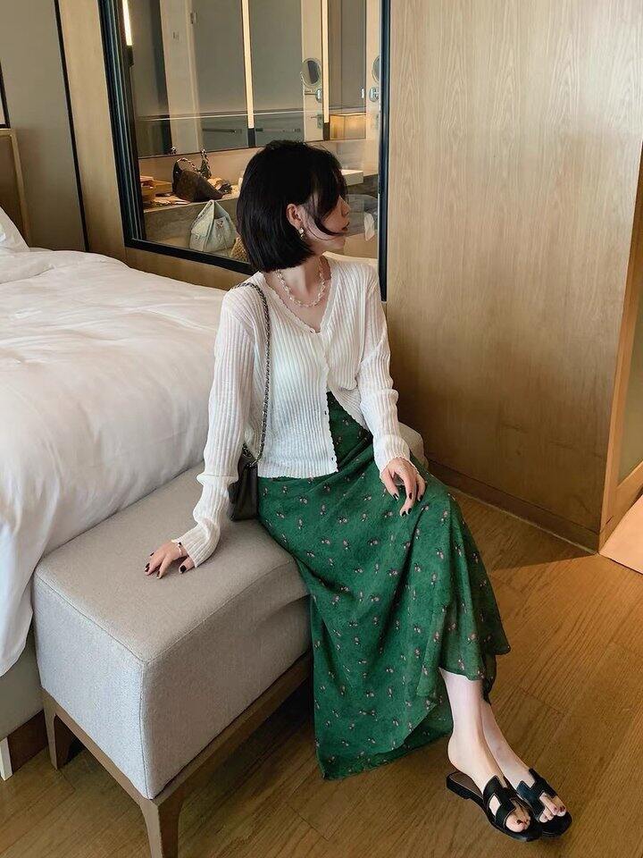 Acme复古绿碎花缎面裙！💰79起