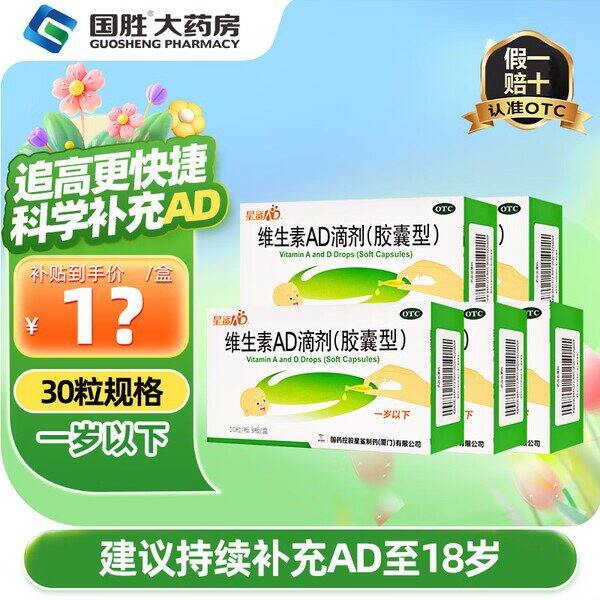 星鲨维生素AD，0.29/粒💰OTC版