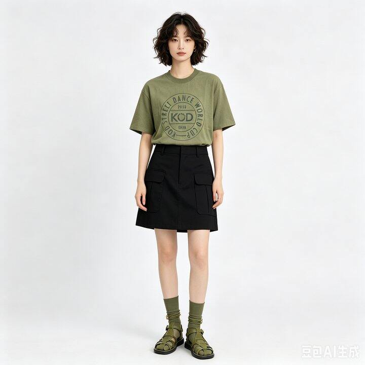 【12.8元】军绿色纯棉短袖