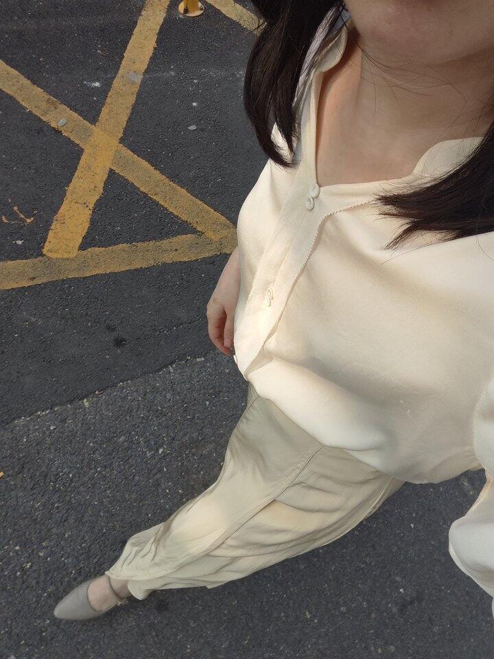 真丝衬衫➕半裙
