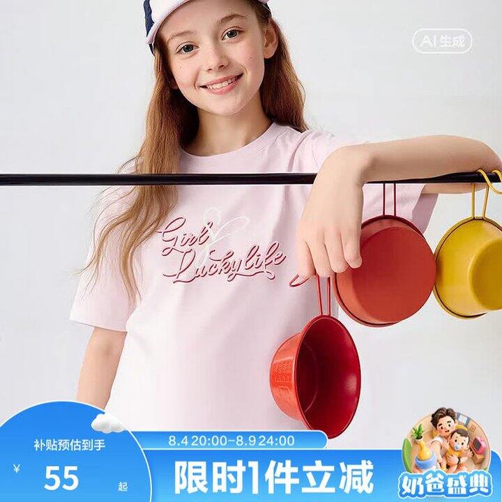 巴拉巴拉 男女童休闲短袖t恤