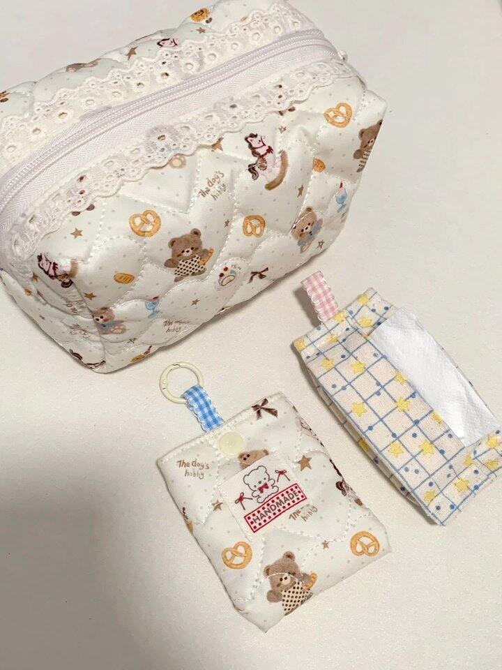 做了一个客订咖啡小熊收纳包