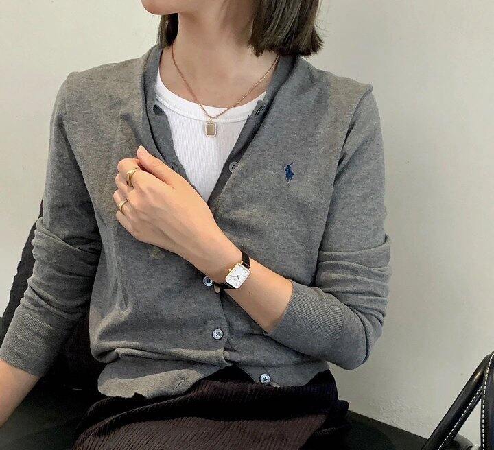 拉夫劳伦女士经典修身开衫毛衣！💰159
