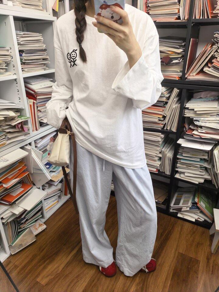 今晚八点🕗 火柴人印花长袖