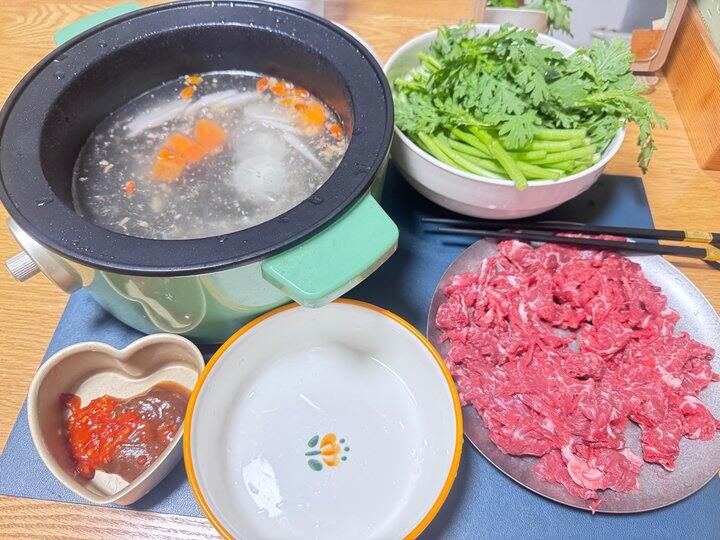 一人食潮汕牛肉火锅哈哈