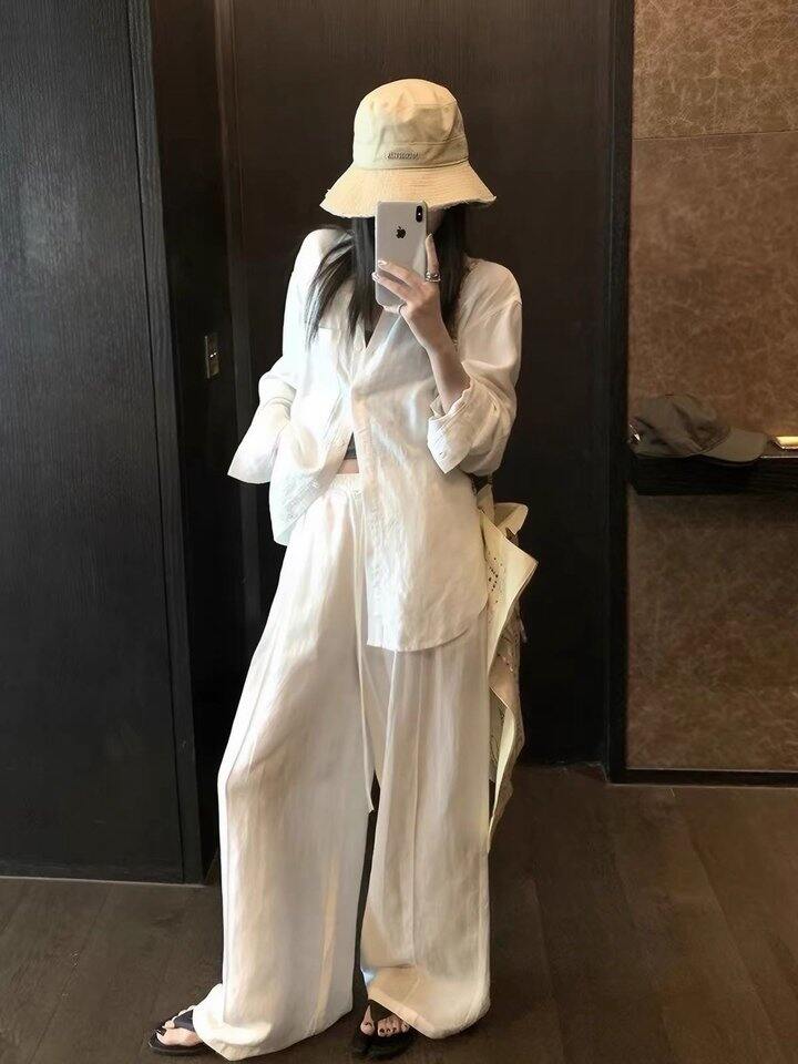 亚麻长袖长裤套装！💰79.9