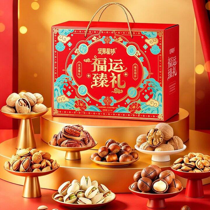 坚果星球 福运臻礼纯坚果礼盒💰49.5/件
