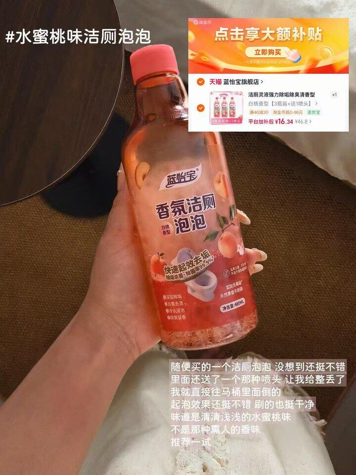 16🉐蓝怡宝洁厕泡泡3瓶+喷头