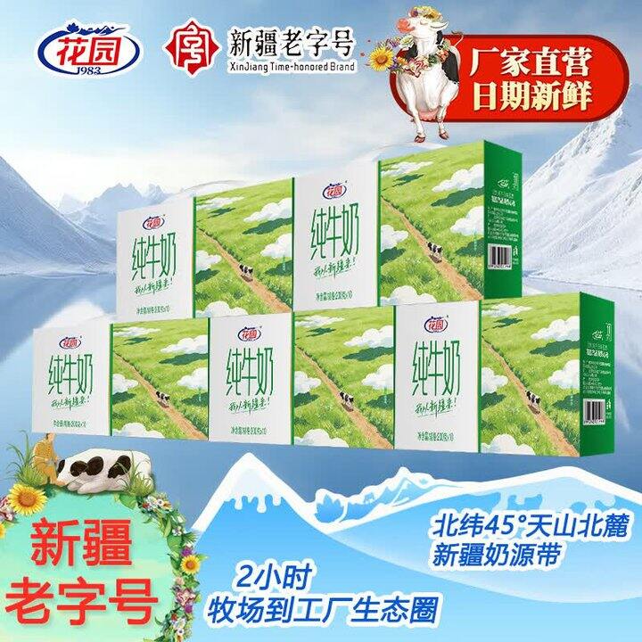 花园新疆纯牛奶5箱99.9