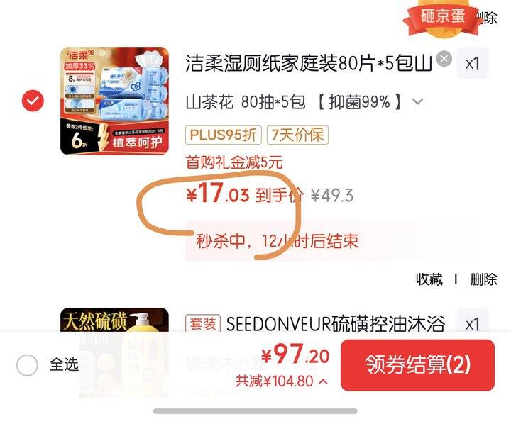 洁柔湿厕纸丨40片1.7