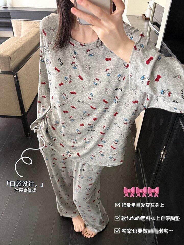 软妹居家本命KT猫睡衣！💰69.9
