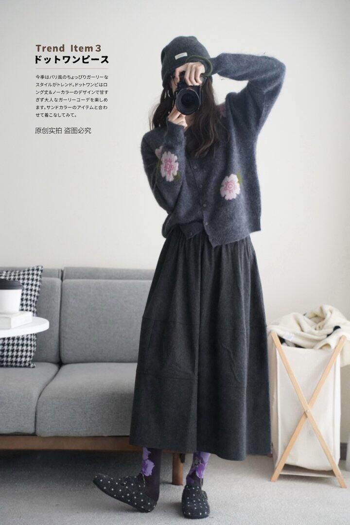 绵羊毛圆领花朵针织开衫！💰239