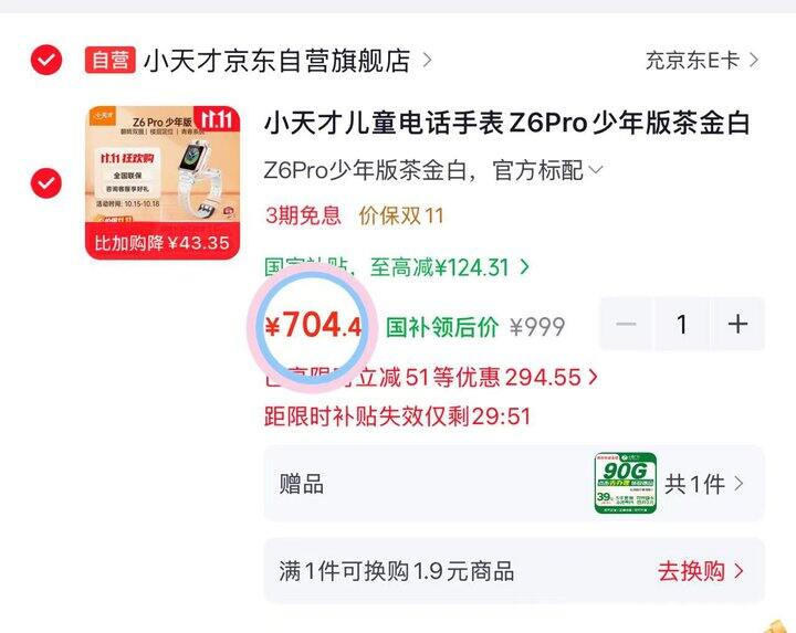 704💰小天才电话手表Z6P