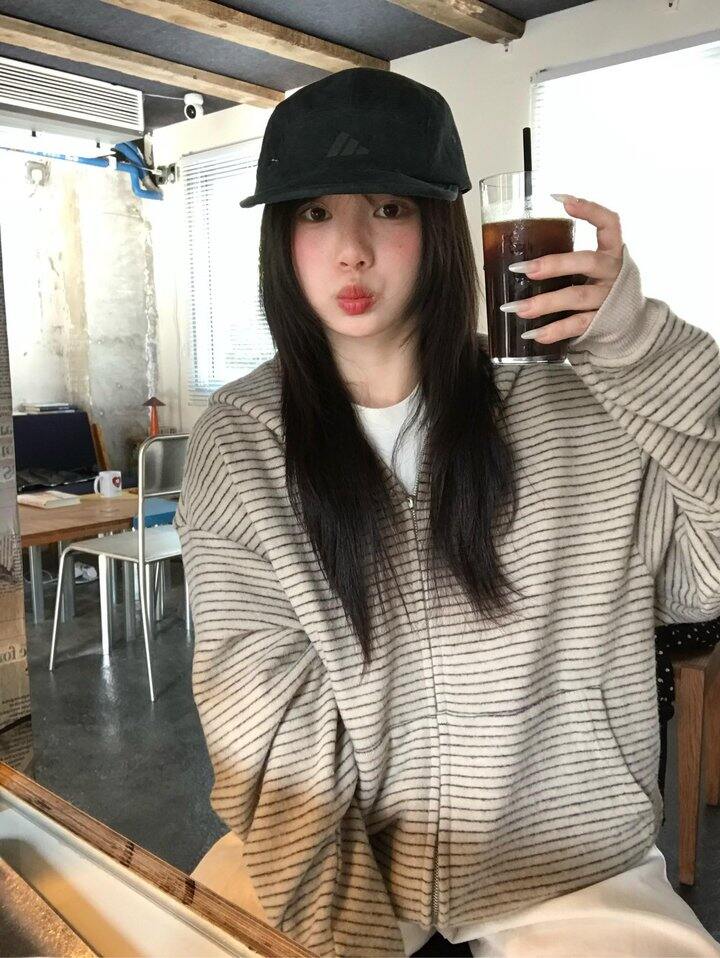 美式复古条纹抓绒外套！💰109