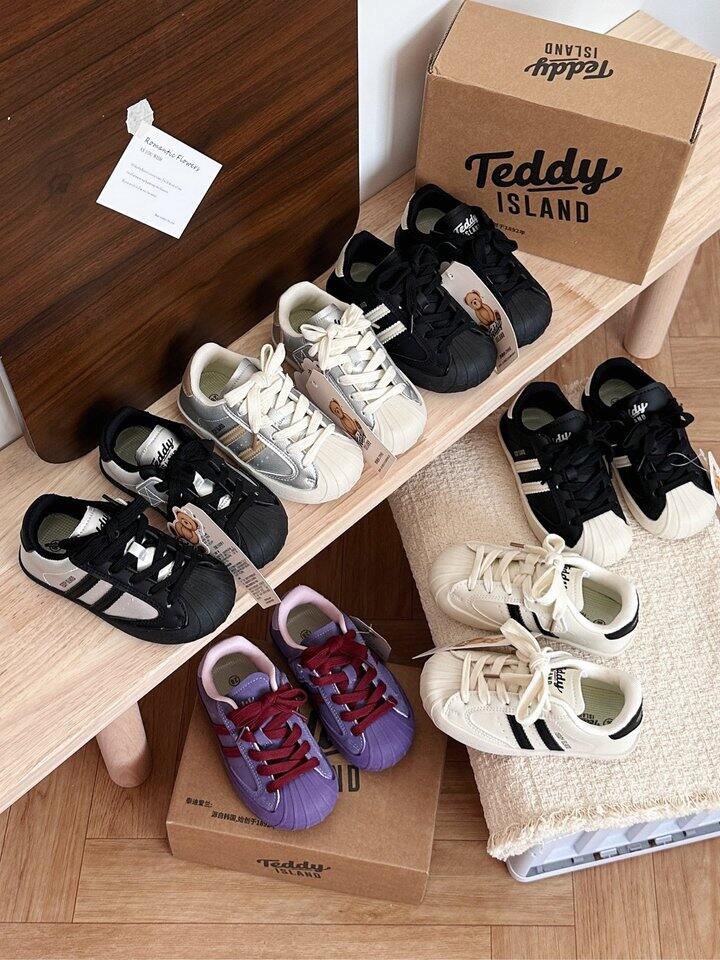 Teddy Island泰迪贝壳头儿童板鞋！💰49.9