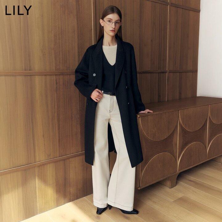 LILY全羊毛西装领双面毛呢大衣！！！497