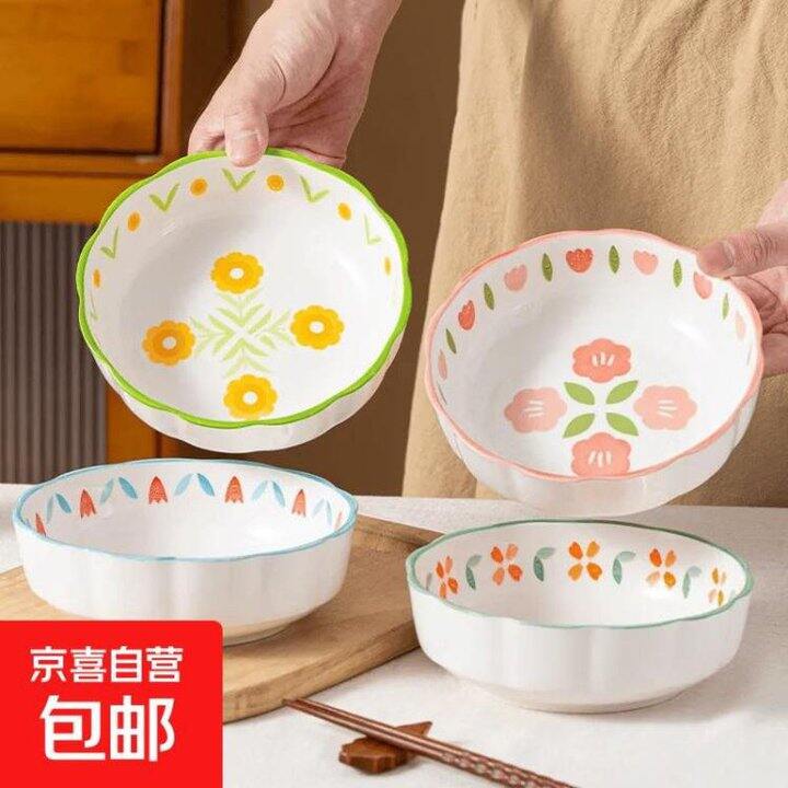 2.7元/个❗️高颜值6英寸陶瓷面碗 4个混装