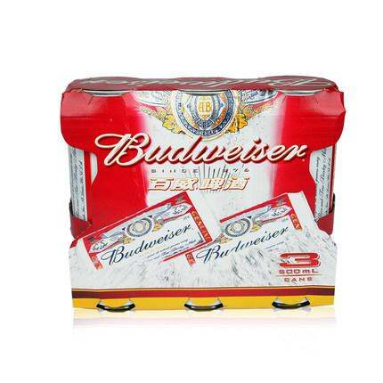 【天貓超市】budweiser/百威啤酒 小麥醇正拉罐裝500ml*18 大包裝